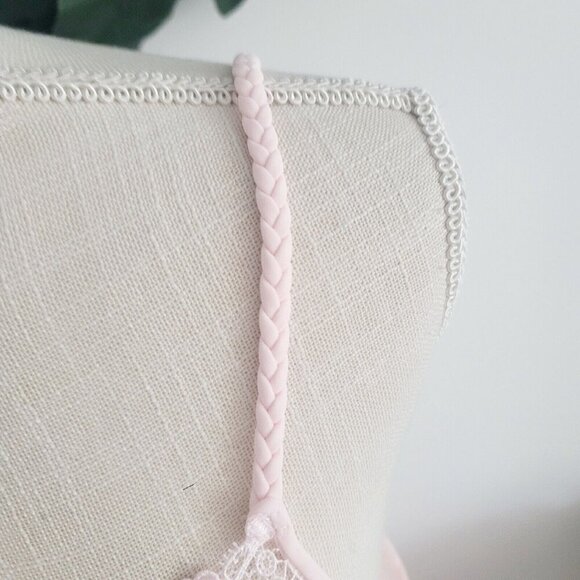 Shadowline Vintage Nylon Peignoir Pink Long Lace Sleevless Night Gown Robe Set S - Picture 10 of 16